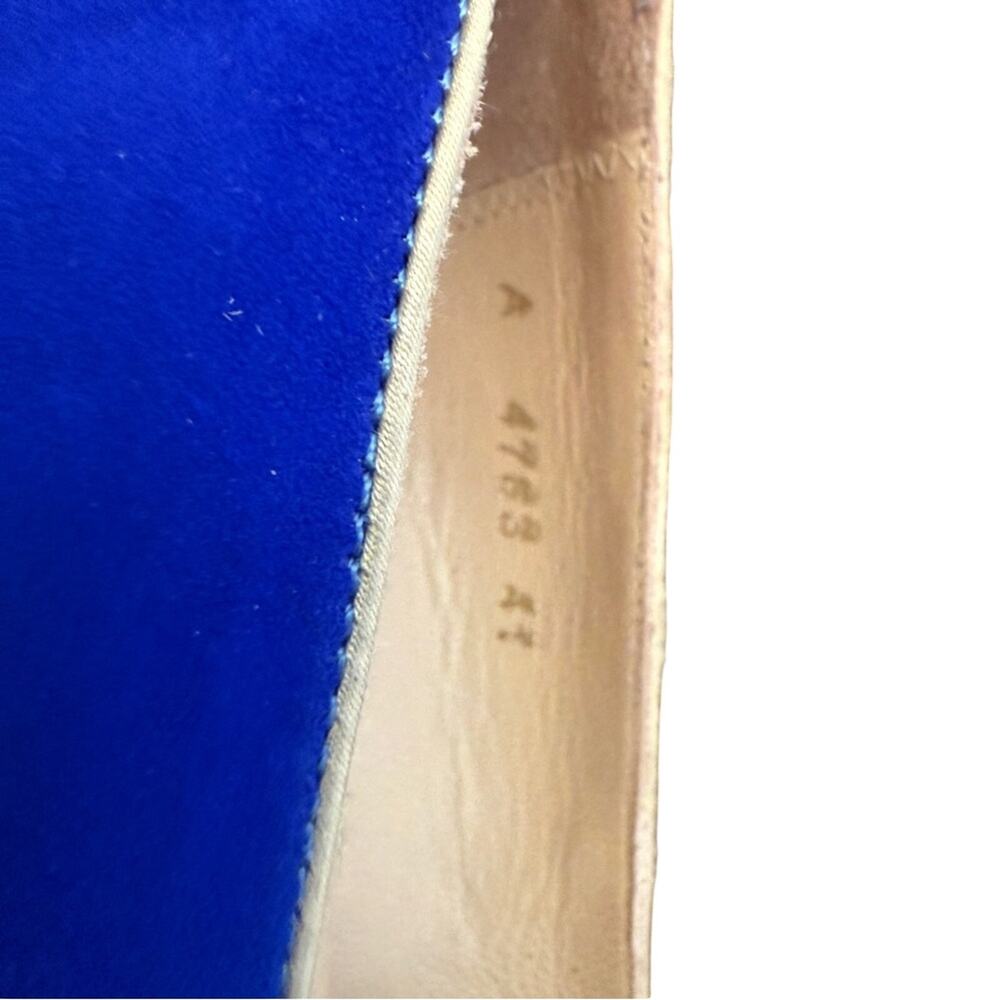Vesba Cobalt Blue Suede Embroidered Loafers Low Heel EU 41 US 9.5 - Picture 15 of 16